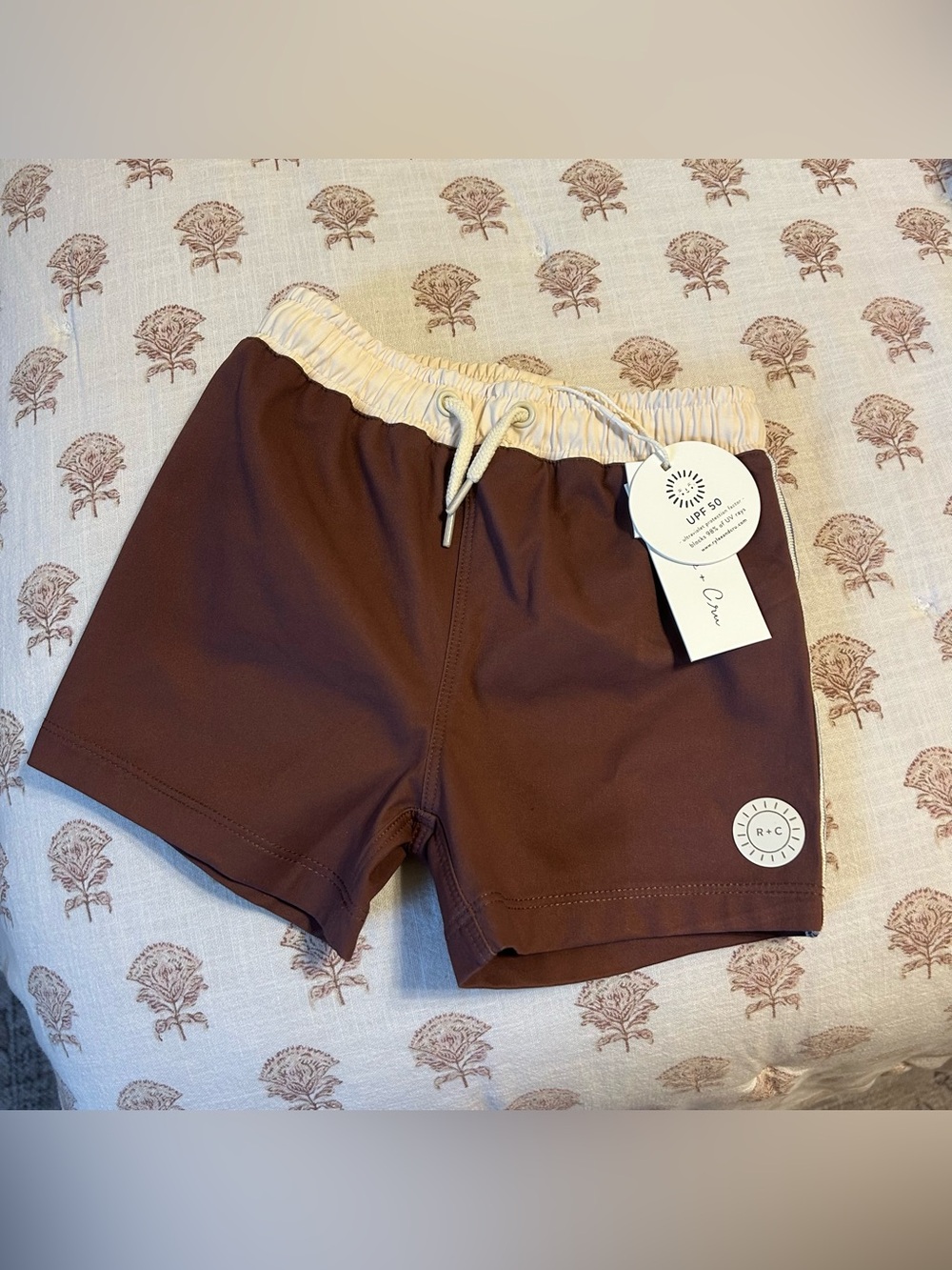 Rylee + Cru Chocolate Brown Panelled Boardshorts